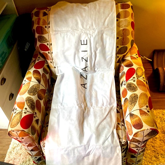 A-Line Lace Chiffon Floor-Length Dress in Dusty Blue - Picture 10 of 10